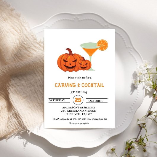 Invitation Cocktails Halloween et Soirée des adultes