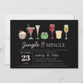 Invitation Cocktails Jingle et Mingle Fête de Noël (Devant)