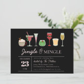 Invitation Cocktails Jingle et Mingle Fête de Noël (Debout devant)
