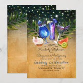 Invitation Cocktails Mariage Tropical Beach Lights (Devant / Derrière)