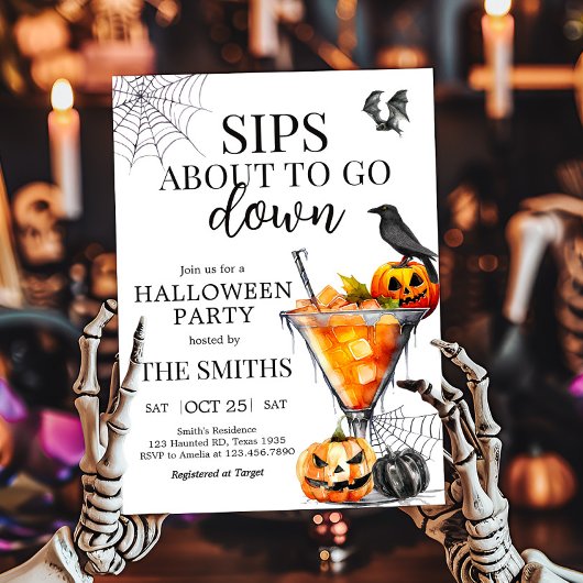 Invitation Cocktails Martini Halloween Party