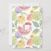 Invitation Cocktails modernes Citrus Aquarelle Paradis Floral (Dos)