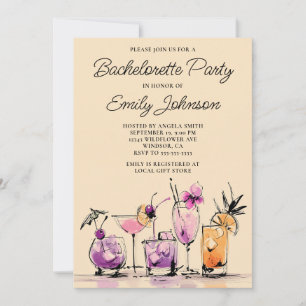 Invitation Cocktails Modernes Féminins Illustration Enterreme
