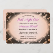 Invitation Cocktails modifiables Girls Night Out (Devant / Derrière)