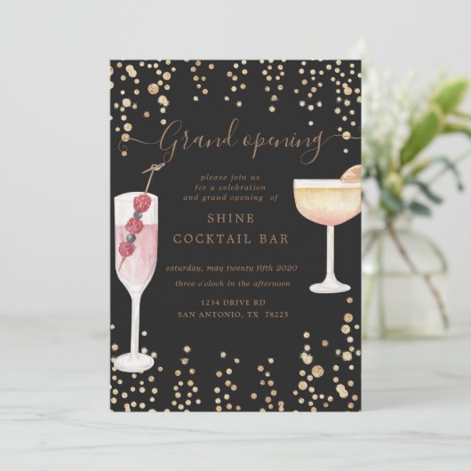 Invitation cocktails mousseux ouverture grandiose (Debout devant)