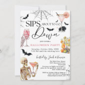 Invitation Cocktails Night Sips About to Go Down Halloween (Devant)