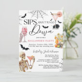 Invitation Cocktails Night Sips About to Go Down Halloween (Debout devant)