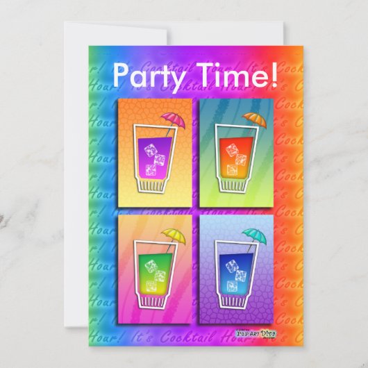 Invitation - Cocktails Pop Art (Devant)