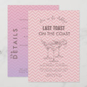 Invitation Cocktails Retro Bachelorette Week-end (Devant / Derrière)