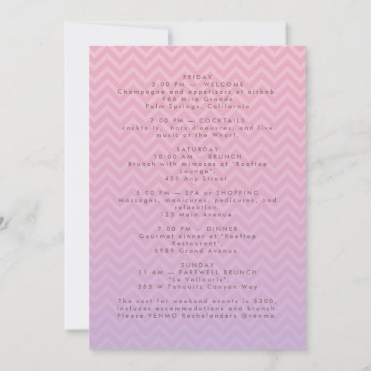 Invitation Cocktails Retro Bachelorette Week-end (Dos)