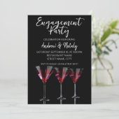 Invitation Cocktails rouges dans un verre à martini avec ceri (Debout devant)