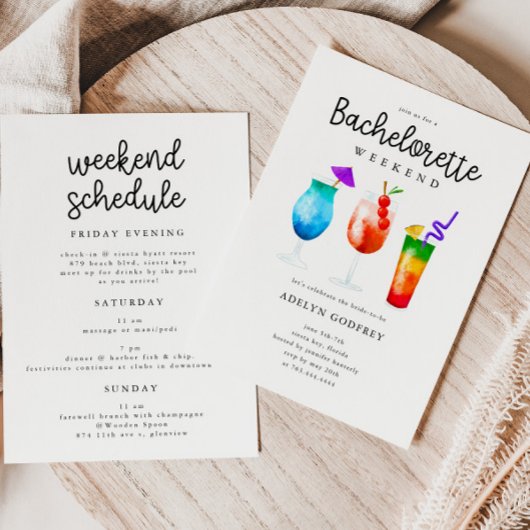 Invitation Cocktails tropicaux Bachelorette Party