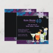 Invitation Cocktails tropicaux fête du 40e anniversaire (Devant / Derrière)