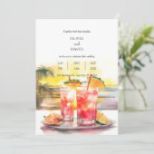 Invitation Cocktails tropicaux Ocean Sunset Scene Mariage (Debout devant)
