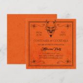 Invitation Cocktails vintage Devil Costume Halloween Party (Devant / Derrière)