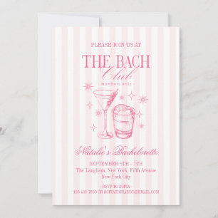 Invitation Cocktails vintages Club Bachelorette Party Rose