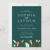 Invitation Coco Emerald Green Moderne minimaliste Mariage chi (Devant)