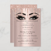 Invitation Coco Event Drips Rose Eyelash Confetti Maquillage (Devant / Derrière)