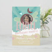 Invitation Coco Luau Photo Fête Tropicale Anniversaire (Debout devant)