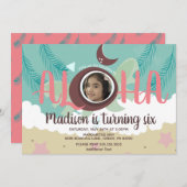 Invitation Coco Luau Photo Plage tropicale Anniversaire (Devant / Derrière)