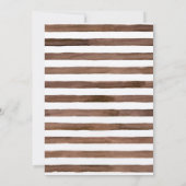 Invitation Coco Mocha Aquarelle Rayures & Lettre Dorée   (Dos)