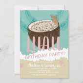 Invitation Coconuts Luau Tropical Birthday Party (Devant)