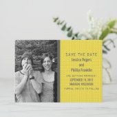 Invitation Code binaire jaune Photo Enregistrer la date Invit (Debout devant)