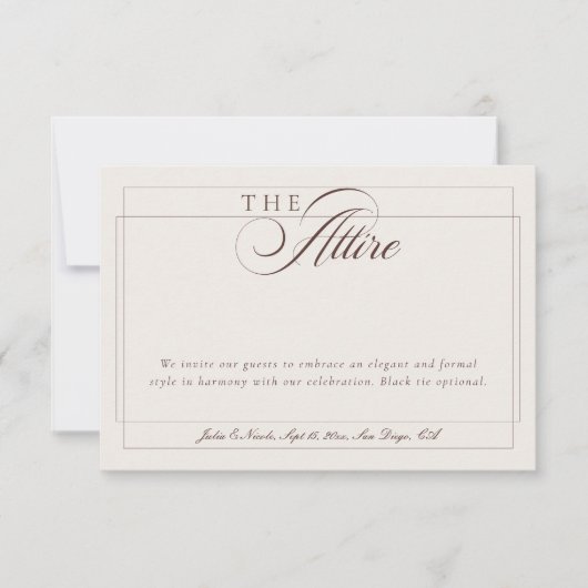 Invitation Code de tenue formelle Calligraphie Choco Ivory Cl (Devant)