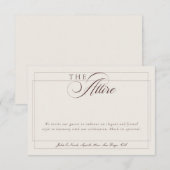 Invitation Code de tenue formelle Calligraphie Choco Ivory Cl (Devant / Derrière)