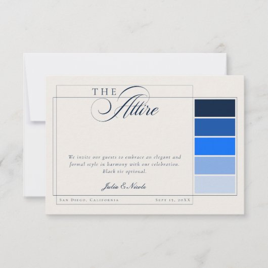 Invitation Code de tenue formelle calligraphie ivoire marine  (Devant)