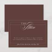 Invitation Code de tenue formelle calligraphie ivoire marron (Devant / Derrière)
