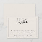 Invitation Code de tenue formelle calligraphie ivoire noir cl (Devant / Derrière)