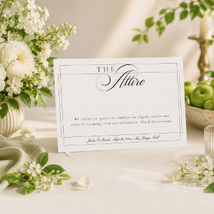 Invitation Code de tenue formelle calligraphie ivoire noir cl