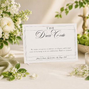 Invitation Code de tenue formelle calligraphie ivoire noir cl