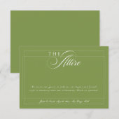 Invitation Code de tenue formelle calligraphie ivoire vert cl (Devant / Derrière)