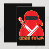 Invitation Code Ninja Computer Coding Engineer Funny Lovers (Devant / Derrière)