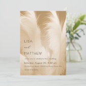 Invitation Code OR | Photo d'herbe de Pampas beige rose (Debout devant)