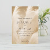 Invitation Code OR | Photo d'herbe de Pampas beige rosé  (Debout devant)
