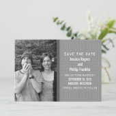 Invitation Code Photo Gris de Save the Date Invite (Debout devant)
