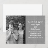 Invitation Code Photo Gris de Save the Date Invite (Devant / Derrière)