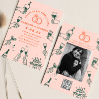Code postal de la photo dessiné à la main Mariage 