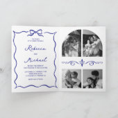 Invitation Code QR à main levée bleue Photo de mariage (Intérieur)