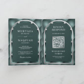 Invitation Code QR à motif touffeté sarcelle foncé pour maria (Intérieur)