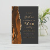 Invitation Code QR Agate Or Doré Brûlé 50e Anniversaire (Debout devant)