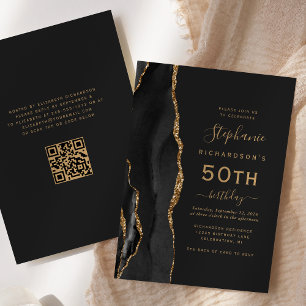 Invitation Code QR Agate Or Noir 50e Anniversaire