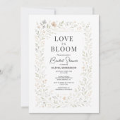 Invitation Code QR Amour en Fleur Fête de Mariage Champêtre (Devant)