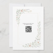 Invitation Code QR Amour en Fleur Fête de Mariage Champêtre (Dos)