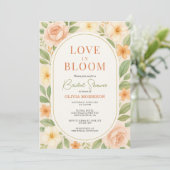 Invitation Code QR Amour en Fleur Fête de Mariage Florale (Debout devant)