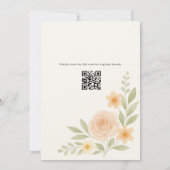 Invitation Code QR Amour en Fleur Fête de Mariage Florale (Dos)