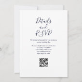 Invitation Code QR Ancre Bleu Marine Mariage Nautique (Dos)